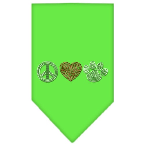 Bandana para mascotas y perros con diamantes de imitación, "Peace Love Paw"