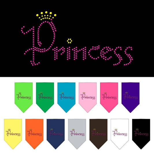 Bandana para mascotas y perros con diamantes de imitación, "Princesa"