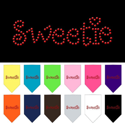 Bandana para mascotas y perros con diamantes de imitación, "Sweetie"