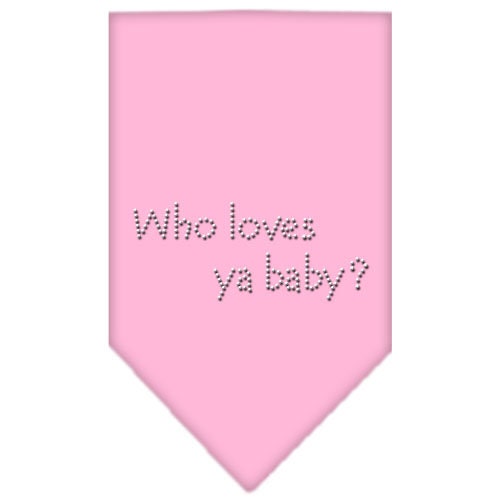 Pet and Dog Bandana Rhinestone, "Who Loves Ya Baby?"