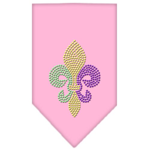 Bandana para mascotas y perros con diamantes de imitación, "Mardi Gras Fleur De Lis"