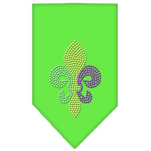 Bandana para mascotas y perros con diamantes de imitación, "Mardi Gras Fleur De Lis"