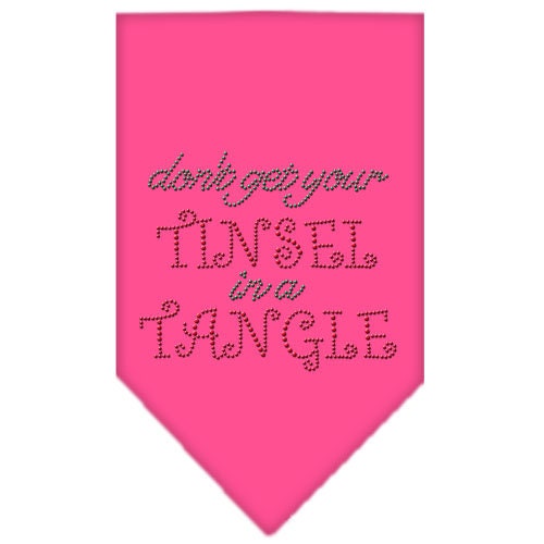 Christmas Pet and Dog Bandana Rhinestone, "Don't Get Your Tinsel In A Tangle"