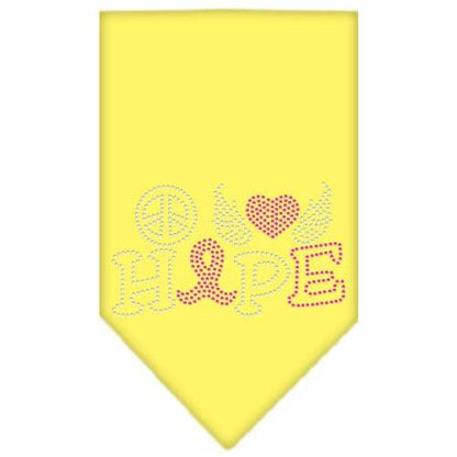 Bandana para mascotas y perros con diamantes de imitación, "Paz, amor, esperanza, cáncer de mama"