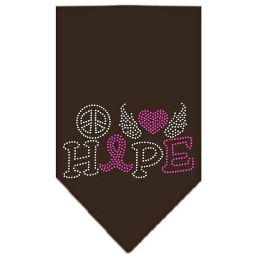 Bandana para mascotas y perros con diamantes de imitación, "Paz, amor, esperanza, cáncer de mama"