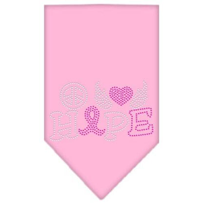 Bandana para mascotas y perros con diamantes de imitación, "Paz, amor, esperanza, cáncer de mama"