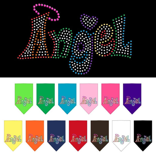 Bandana para mascotas y perros con diamantes de imitación, "Angel Technicolor"