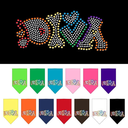 Pet and Dog Bandana Rhinestone, "Technicolor Diva"