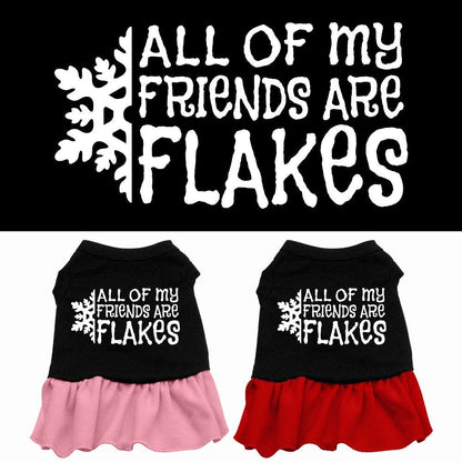 Christmas Pet Dog & Cat Dress Screen Printed, "All Of My Friends Are Flakes"