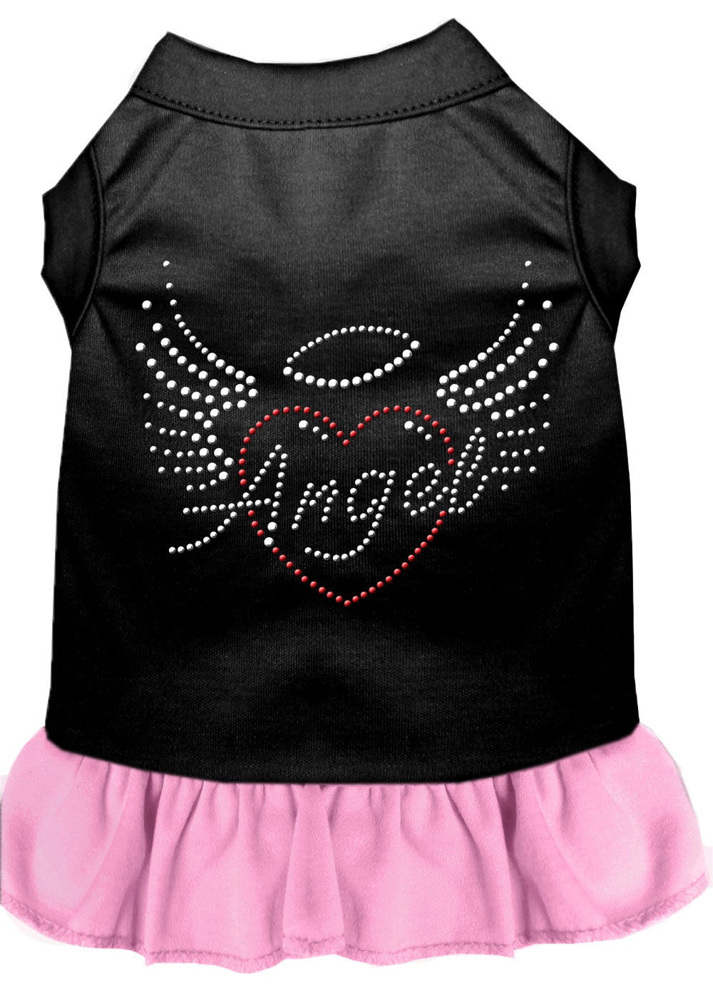 Vestido para perros y gatos con diamantes de imitación, "Corazón de ángel"