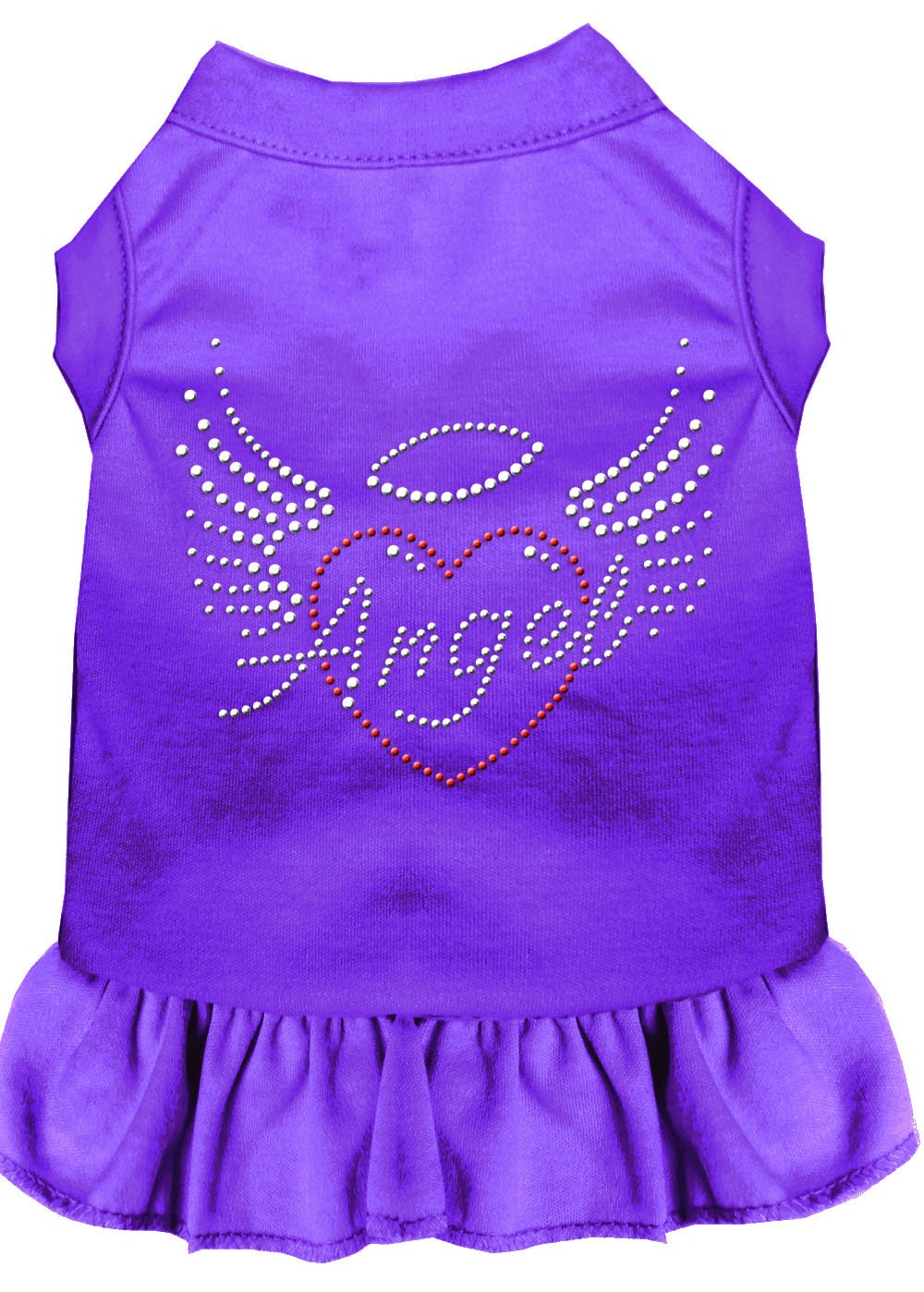 Vestido para perros y gatos con diamantes de imitación, "Corazón de ángel"