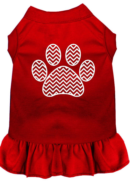 Pet Dog & Cat Dress Screen Printed, "Chevron Paw"