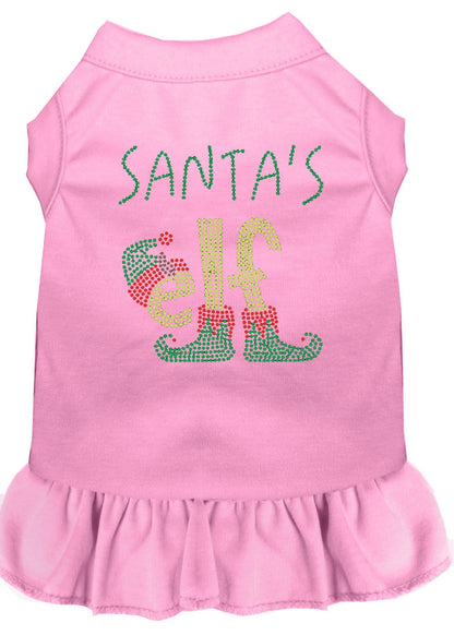 Christmas Pet Dog & Cat Dress Rhinestone, "Santa's Elf"