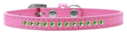 Collar de moda para perros, cachorros y mascotas, con bordes de cristal verde lima