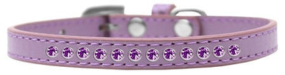 Collar de moda para perros, cachorros y mascotas, con bordes de cristal morado