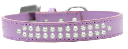 Dog, Puppy & Pet Fashion  Collar, "Two Row Pearl Rimsets"