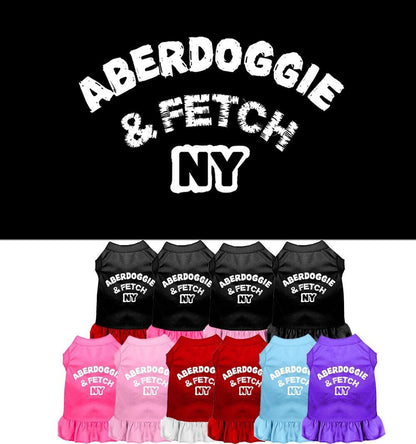 Dog Dress, Dog Dress, Screen Printed, "Aberdoggie & Fetch NY"