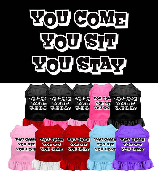 Pet Dress "You Come, You Sit, You Stay"