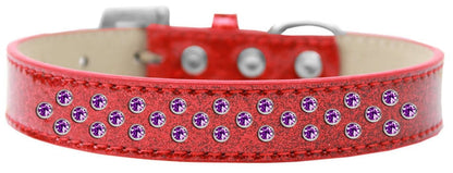 Collar con forma de helado para perros, cachorros y mascotas, con bordes de cristal morado y chispas