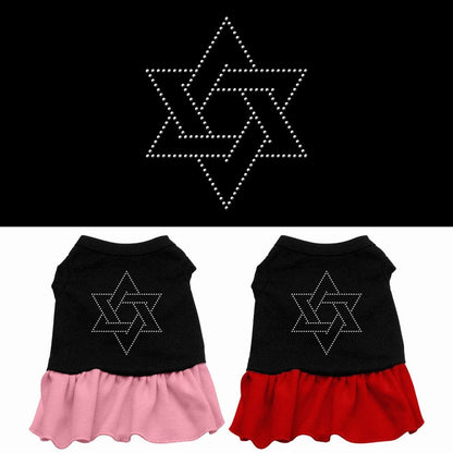 Vestido para perros y gatos de Hanukkah con diamantes de imitación y "Estrella de David"