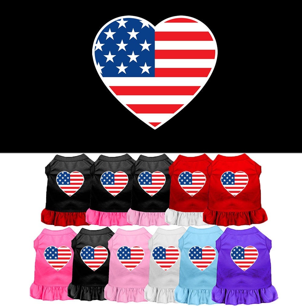 Pet Dress "American Flag Heart"