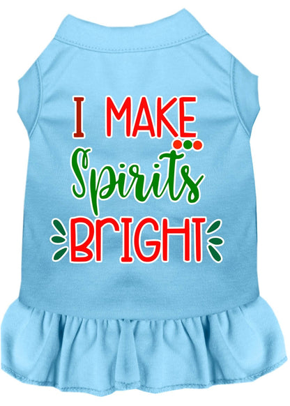 Christmas Pet Dog & Cat Dress Screen Printed, "I Make Spirits Bright"