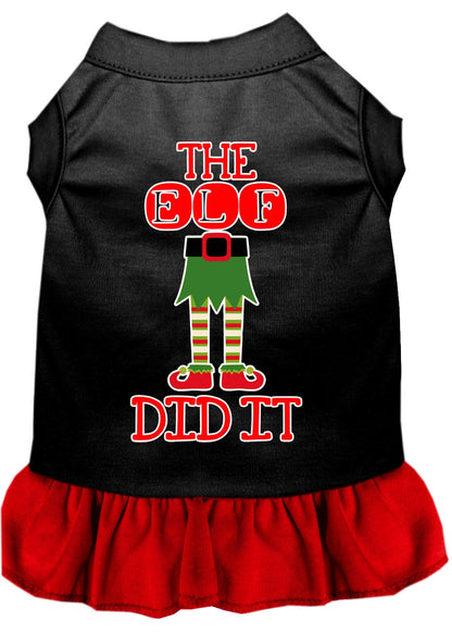 Christmas Pet Dog & Cat Dress Screen Printed, "The Elf Did It"