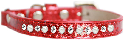 Collar de seguridad para gatos con forma de helado, "One Row Pearl &amp; Clear Crystal"