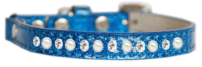 Collar de seguridad para gatos con forma de helado, "One Row Pearl &amp; Clear Crystal"