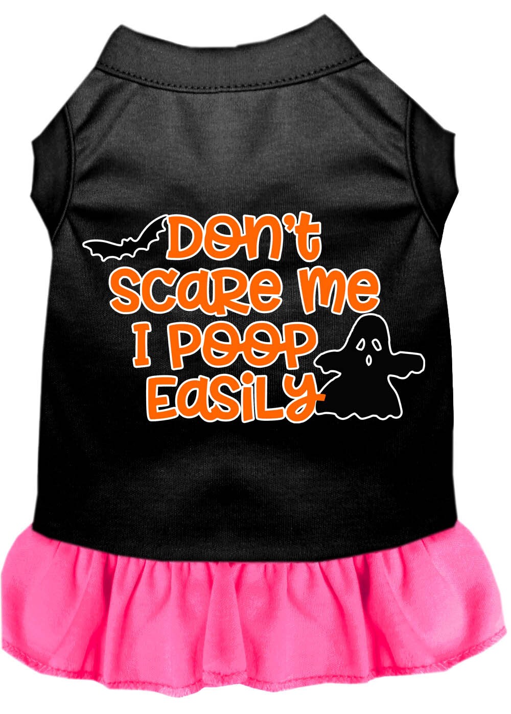 Halloween Pet Dog & Cat Dress Screen Printed, "Don't Scare Me, I Poop Easily"