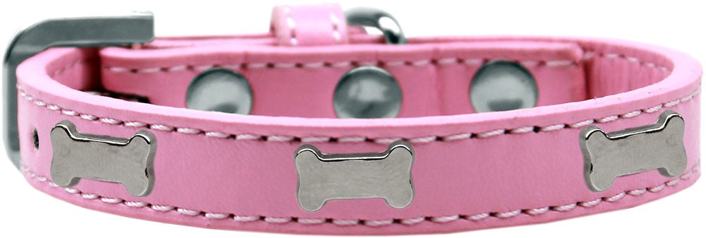 Collar de moda para perros, cachorros y mascotas, "hueso plateado"