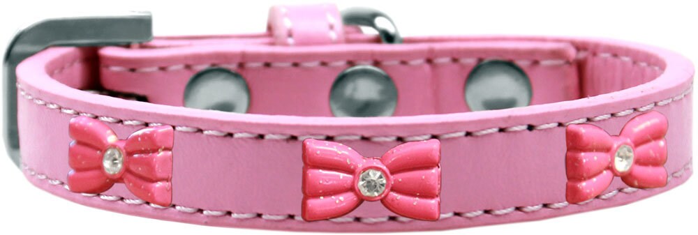 Collar de moda para perros, cachorros y mascotas, con lazo de purpurina rosa