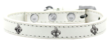 Dog, Puppy & Pet Widget Fashion Collar, "Silver Fleur De Lis"