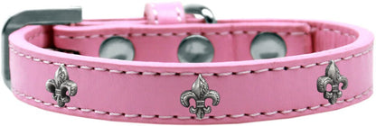 Dog, Puppy & Pet Widget Fashion Collar, "Silver Fleur De Lis"