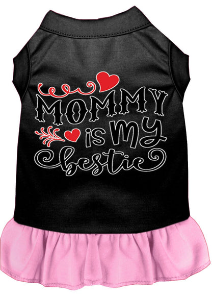 Pet Dog & Cat Dress Screen Printed, "Mommy Is My Bestie"