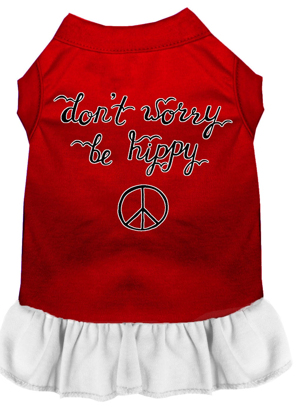 Vestido para perros y gatos con serigrafía "Don't Worry, Be Hippy"