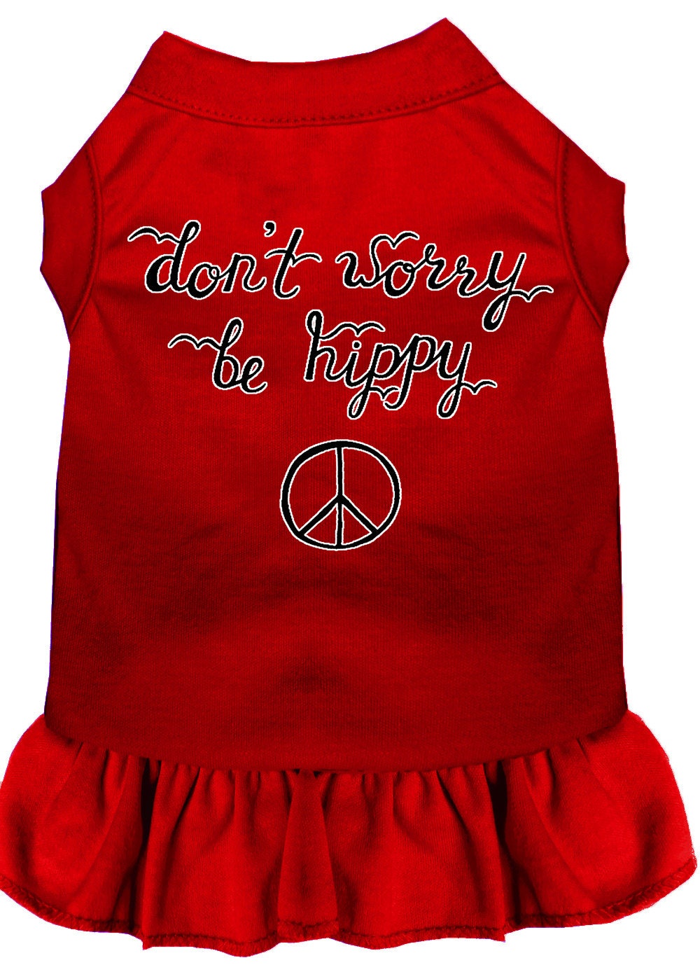 Vestido para perros y gatos con serigrafía "Don't Worry, Be Hippy"