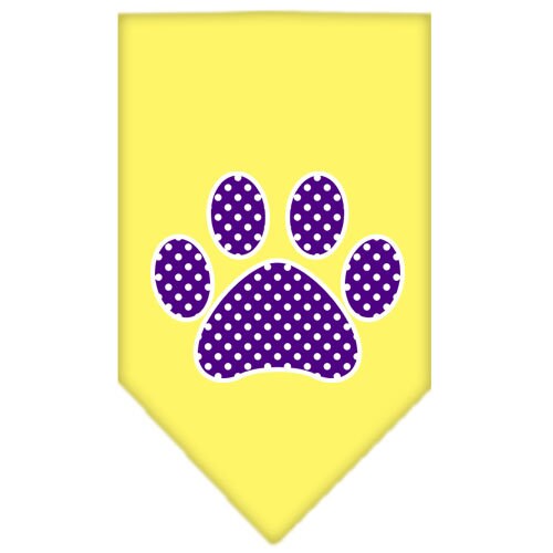 Bandana para mascotas y perros serigrafiada con el logo "Purple Swiss Dot Paw"