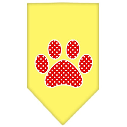 Bandana para mascotas y perros serigrafiada con el logo "Red Swiss Dot Paw"