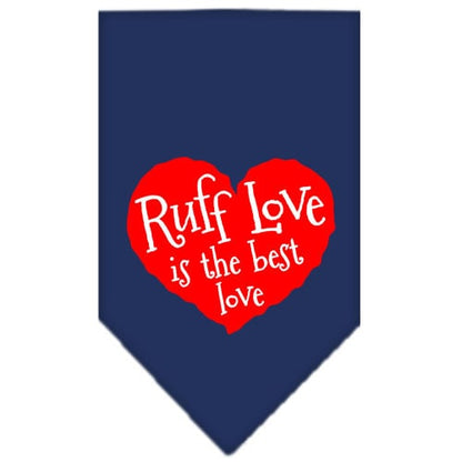 Bandana para mascotas y perros serigrafiada con la frase "Ruff Love"