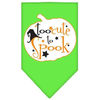 Bandana para perros y mascotas de Halloween serigrafiada con la frase "Too Cute To Spook"