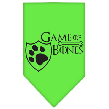 Bandana para mascotas y perros serigrafiada con la frase "Game of Bones"