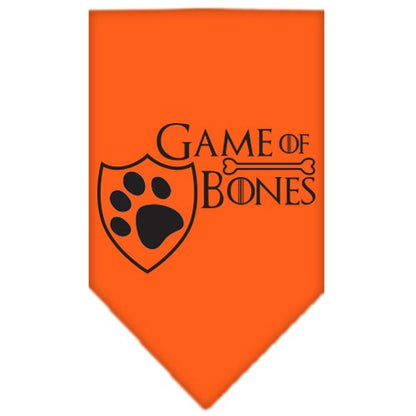 Bandana para mascotas y perros serigrafiada con la frase "Game of Bones"