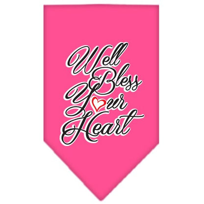 Bandana para mascotas y perros serigrafiada con la frase "Well Bless Your Heart"