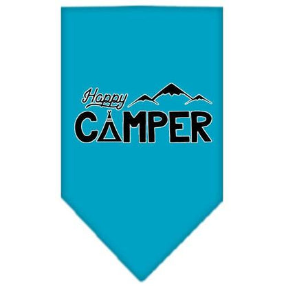 Bandana para mascotas y perros serigrafiada con la frase "Happy Camper"