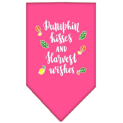 Dog Bandana Screen Printed,  "Pumpkin Kisses & Harvest Wishes"