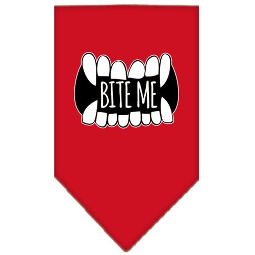 Bandana para mascotas y perros serigrafiada con la frase "Bite Me"