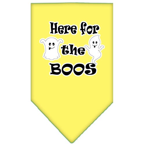 Bandana para perros y mascotas de Halloween serigrafiada con la frase "Here For The Boos"