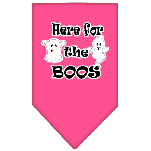 Bandana para perros y mascotas de Halloween serigrafiada con la frase "Here For The Boos"