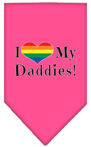 Pet and Dog Bandana Screen Printed, "I Heart My Daddies"